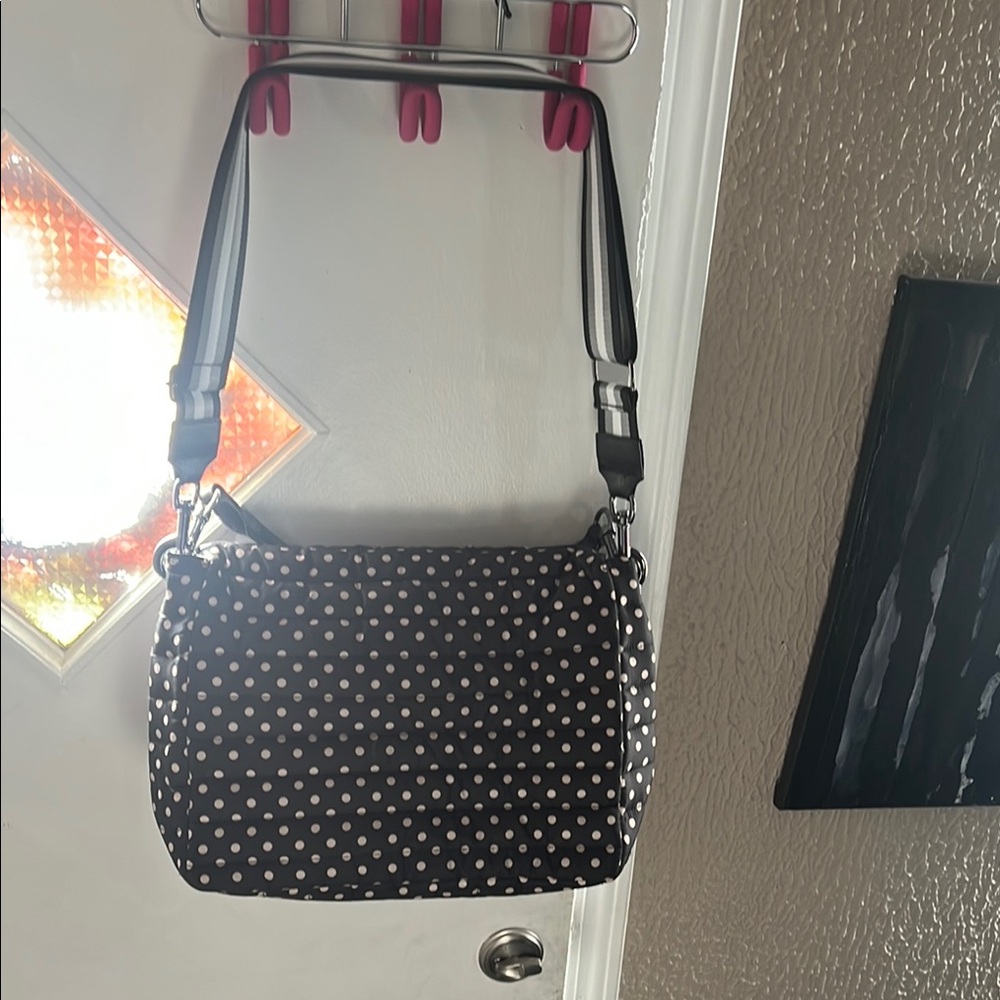THINK ROYLN Black and White Polka Dot Shoulder Bag - Picture 6 of 16